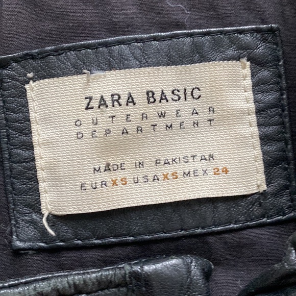 Zara Black Leather Jacket - Picture 4 of 5